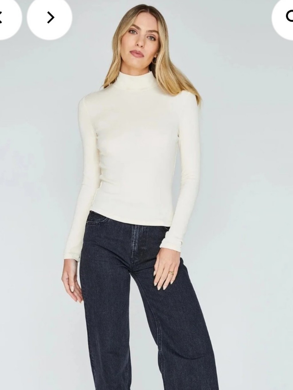 Gentle Fawn Nwt Noah Cream Mock Neck Long Sleeve Top Size Small